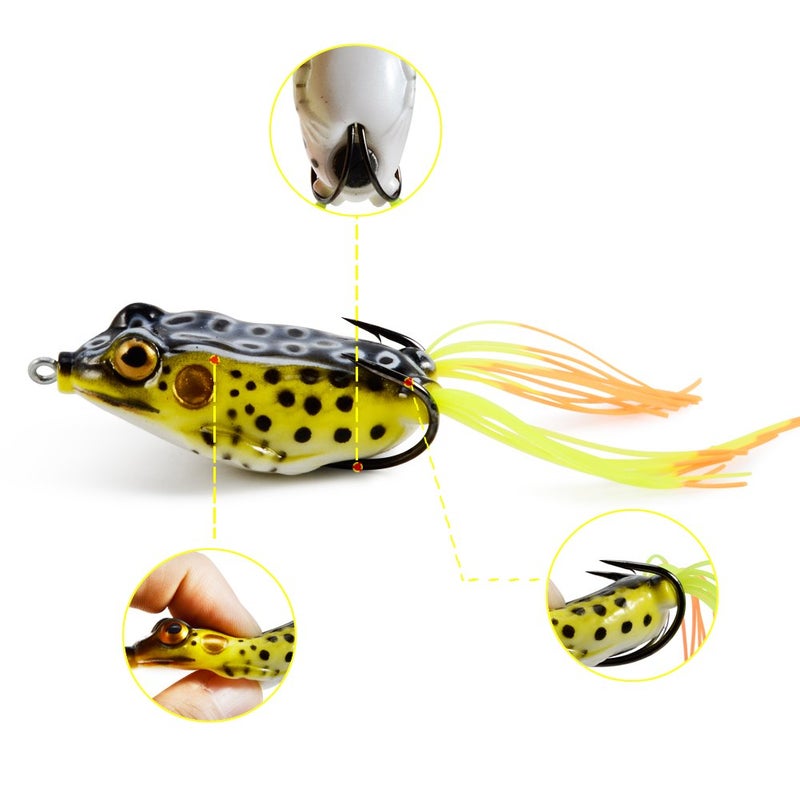 Supertrip Topwater Frog Crankbait Tackle Crank Bait Bass Soft Swimbait Lures Crankbaits Baits Hard Bait Fishing Lures Color 6pcs - Image 2